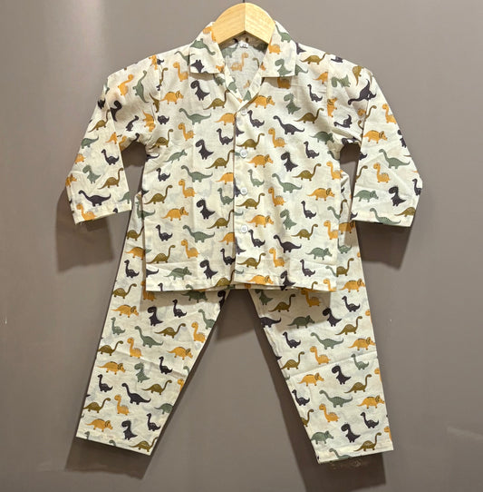 Dinosaur Printed Unisex Kids Night Suit