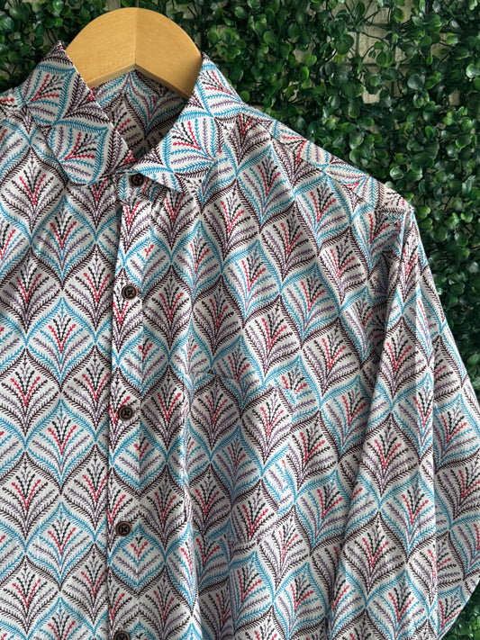 Multicolour Pure Cotton Printed Full Sleeve Shirt For Men