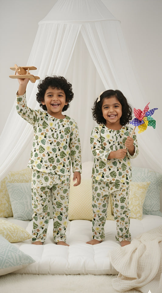 Penguin Animal Printed Unisex Kids Night Suit